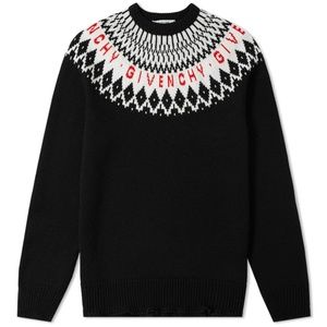 GIVENCHY Fair Isle Logo Wool Sweater BNWT